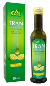 Tran GAL Norweski o aromacie cytrynowym płyn 250ml