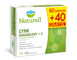 Naturell Cynk Organiczny + C tabl. 100tabl