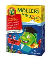 MOLLERS Omega-3 Rybki malinowe x 36żelek