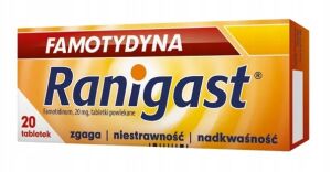 Famotydyna Ranigast 20mg x  20tabl.