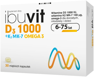 Ibuvit D3 1000 + K2 MK-7 Omega3 30 kapsułek